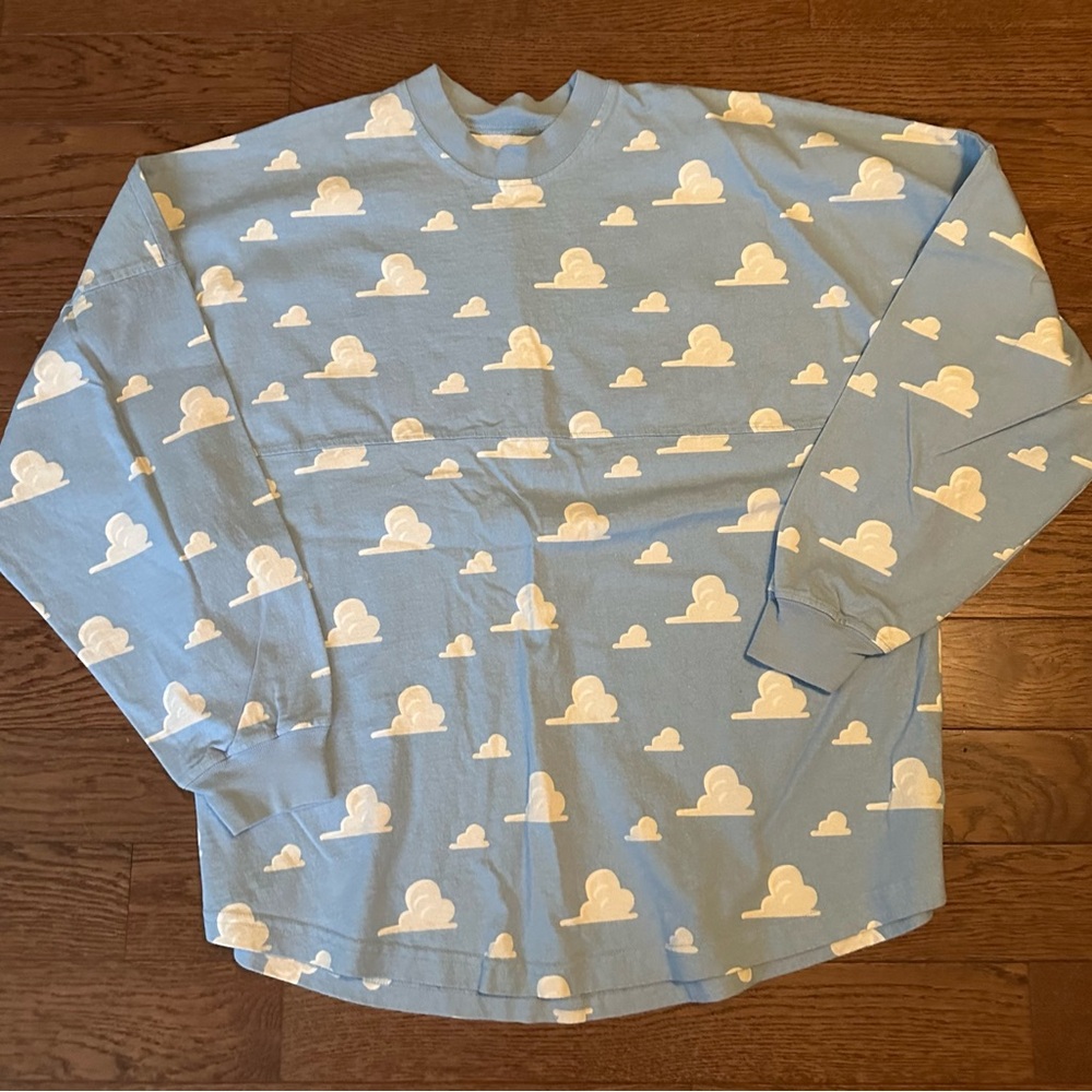 Disney Blue and White Cloud Long Sleeve Shirt